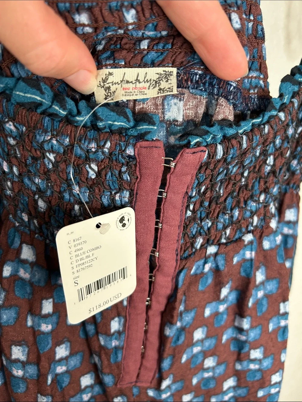 NWT Free People Rule The World Maxi Romper Jumpsuit Small Blue Combo